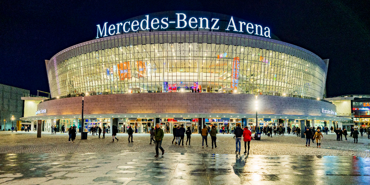 Mercedes-Benz Arena i Berlin hvor Norge håndballgutta skal spille sine kamper i den innledende gruppen. Foto: Wallpaperflare.com