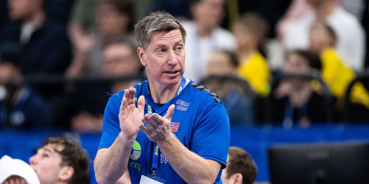 Hovedtrener Jonas Liberg Wille fra Norge under EHF Euro Cup-håndballkampen mellom Sverige og Norge 12. mars 2025 i Stockholm. Photo: BILDBYRÅN